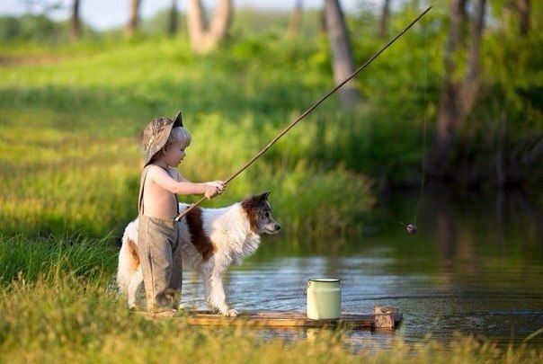 Красивое фото на тему: Дети и женщины на рыбалке № 06